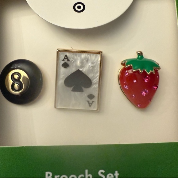 Kate Spade NY X Target Limited Edition 3pk Mixed Novelty Pin Set - Picture 3 of 4